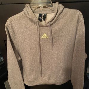 ADIDAS cropped hoodie Gray